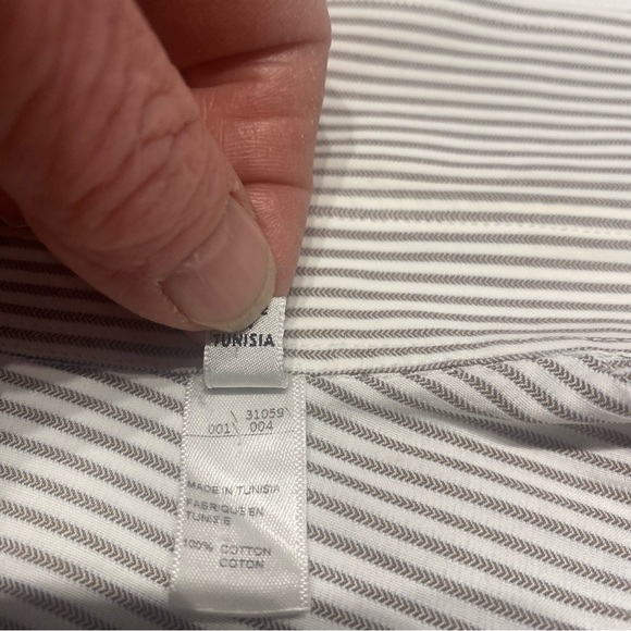 Armani Collezioni Men’s Dress Shirt 16.5 L Grey White Stripe - Picture 7 of 10